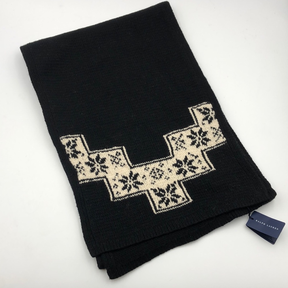Ralph Lauren Sun Valley Fair Isle Nordic Wool Scarf